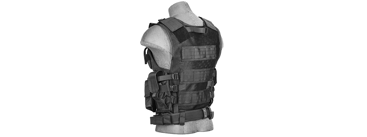 Lancer Tactical CA-310B Cross Draw Vest in Black - Click Image to Close