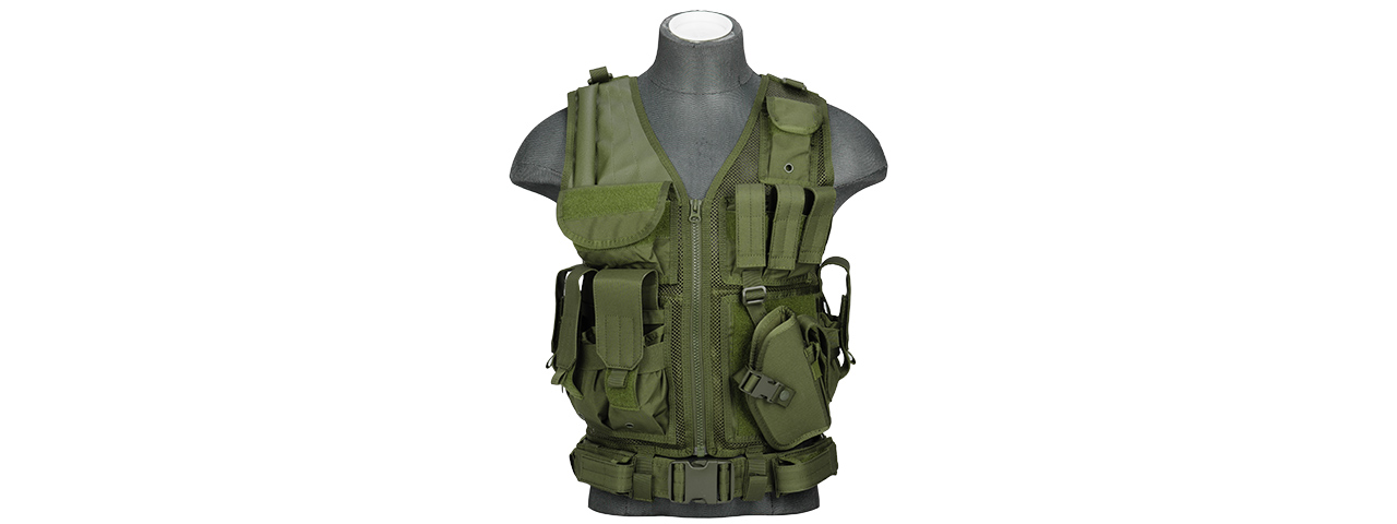 CA-310GN NYLON CROSS DRAW VEST (OLIVE DRAB GREEN)