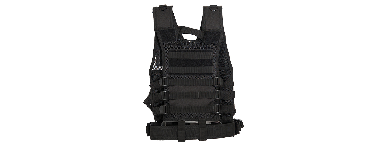 CA-310KBN NYLON YOUTH SIZE CROSS DRAW VEST W/HOLSTER (BLK) - Click Image to Close