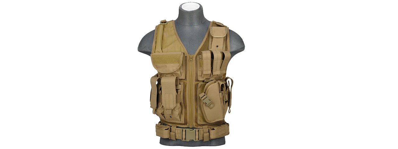 CA-310KN NYLON CROSS DRAW VEST (KHAKI) - Click Image to Close