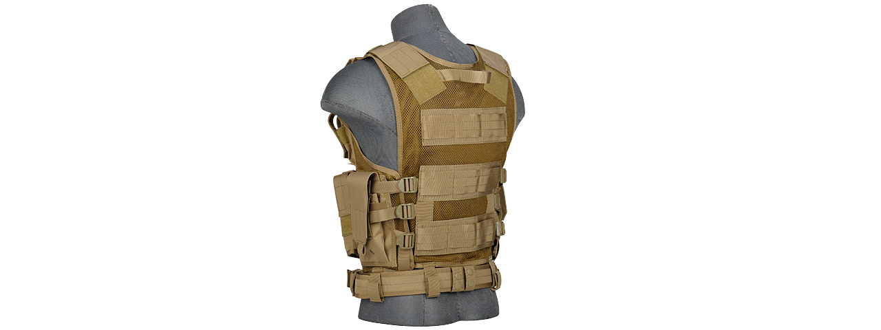 CA-310KN NYLON CROSS DRAW VEST (KHAKI) - Click Image to Close