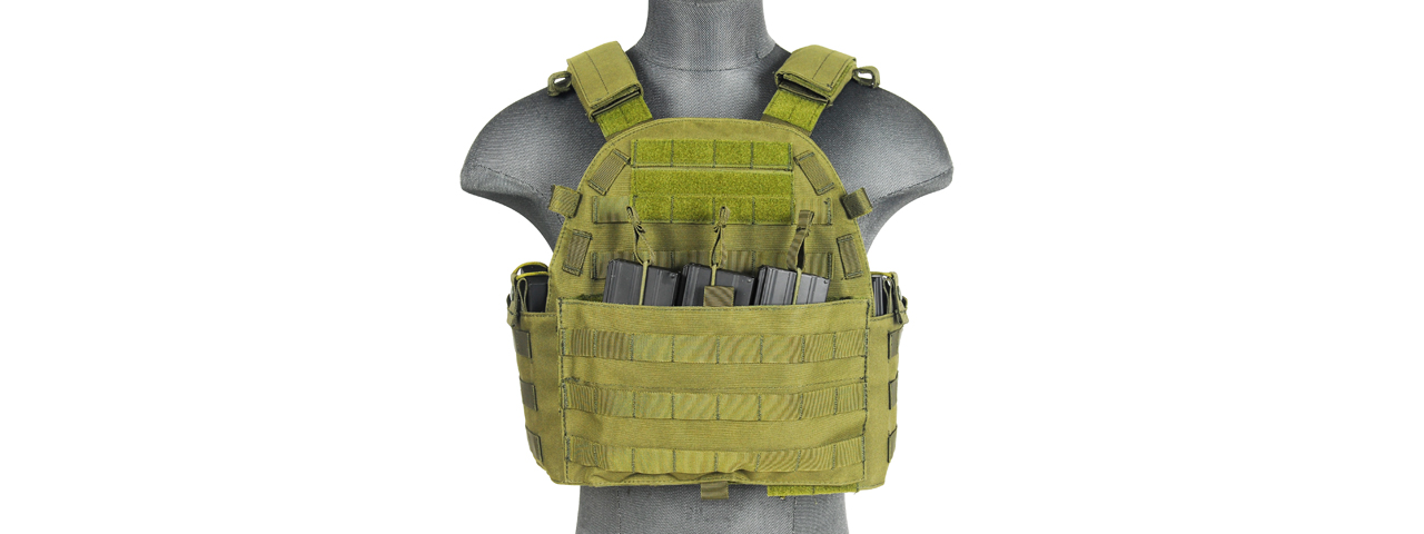 69T4 Tactical Vest w/ Triple Inner Mag Pouches (OD Green)