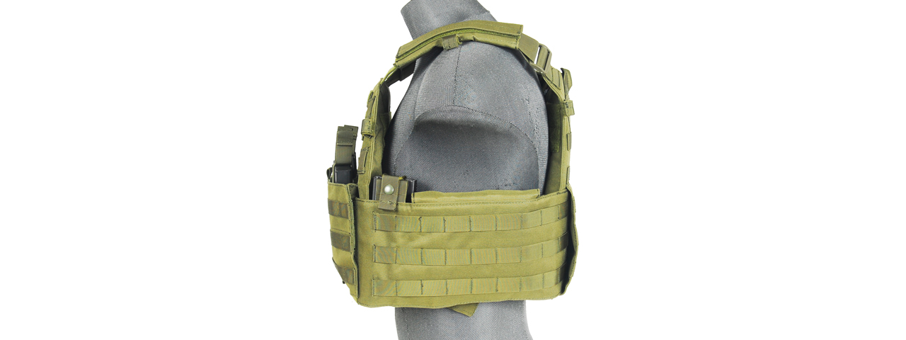 69T4 Tactical Vest w/ Triple Inner Mag Pouches (OD Green) - Click Image to Close