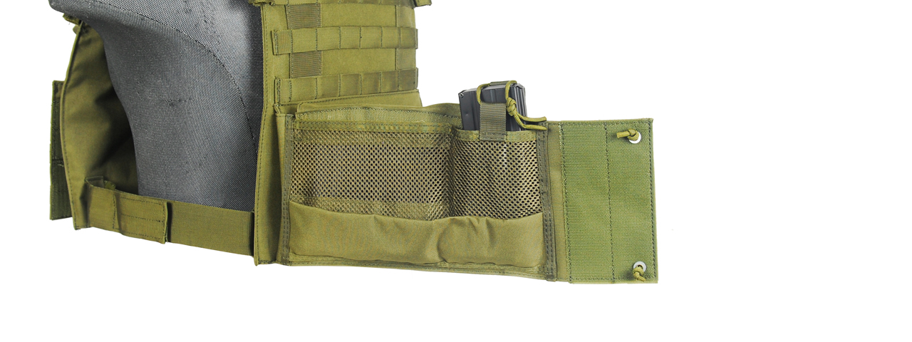 69T4 Tactical Vest w/ Triple Inner Mag Pouches (OD Green) - Click Image to Close