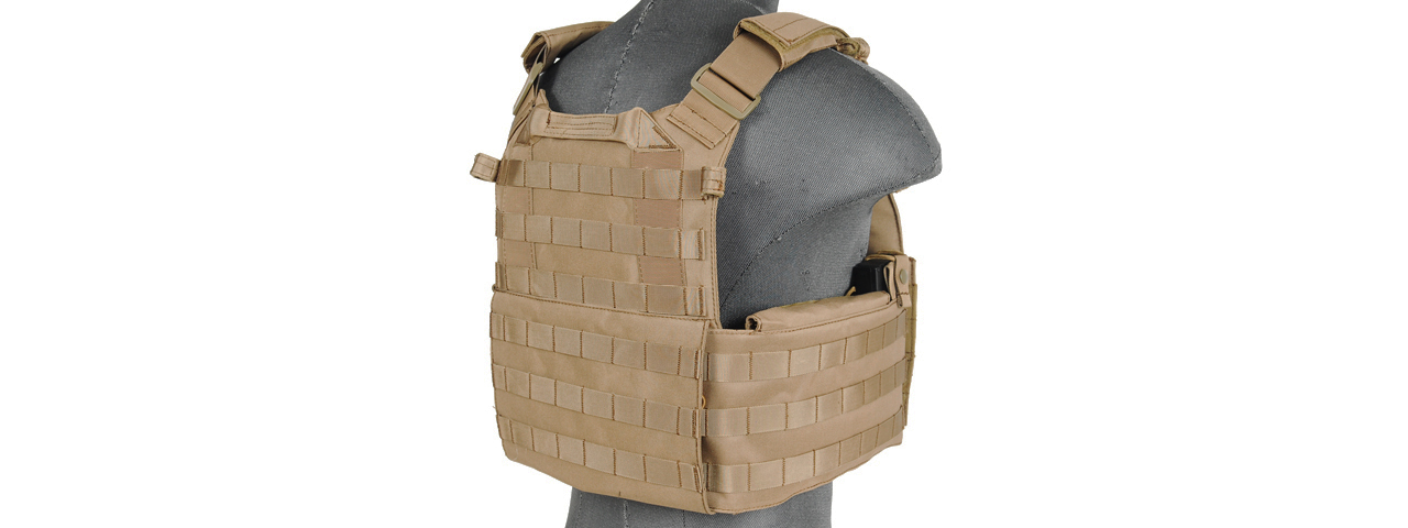 CA-311T2 69T4 Tactical Vest w/ Triple Inner Mag Pouch (Tan) - Click Image to Close