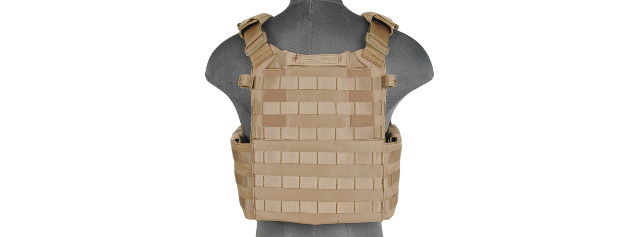 CA-311T2 69T4 Tactical Vest w/ Triple Inner Mag Pouch (Tan) - Click Image to Close