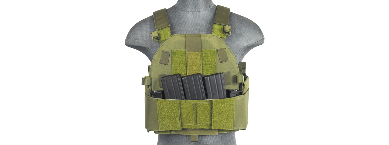 CA-315G SLK Tactical Vest w/ Side Plate Dual-Mag Compartment (OD Green) - Click Image to Close