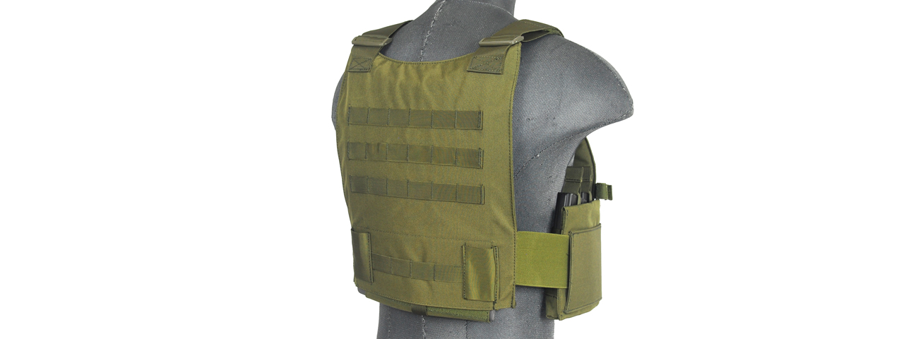 CA-315G SLK Tactical Vest w/ Side Plate Dual-Mag Compartment (OD Green) - Click Image to Close
