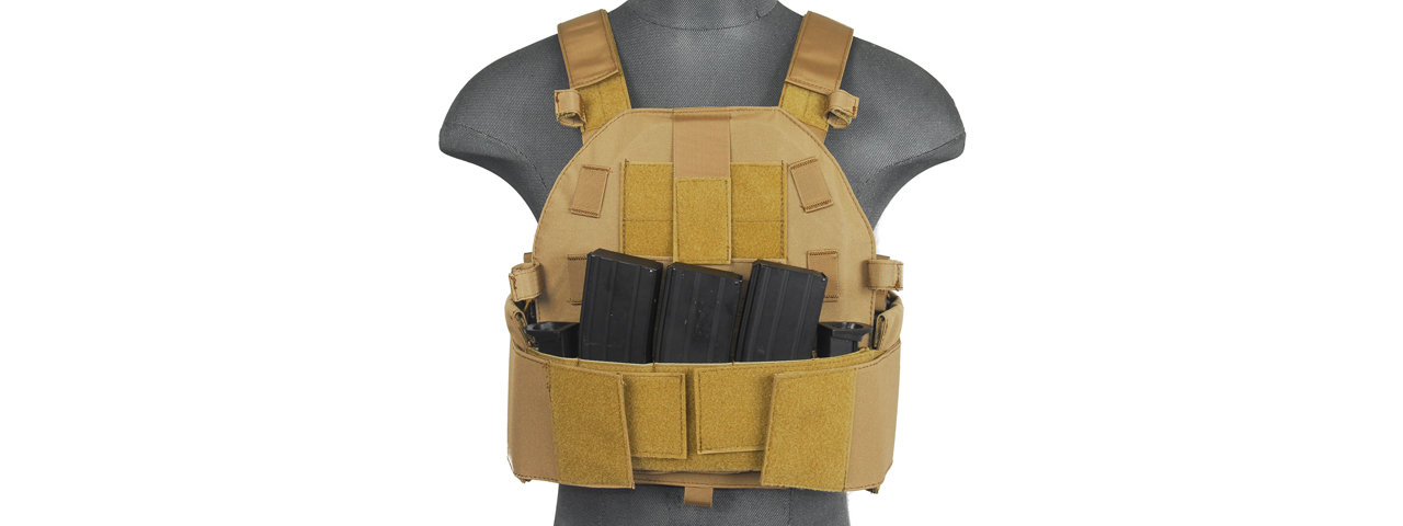 CA-315T SLK Tactical Vest w/ Side Plate Dual-Mag Compartment (Tan) - Click Image to Close