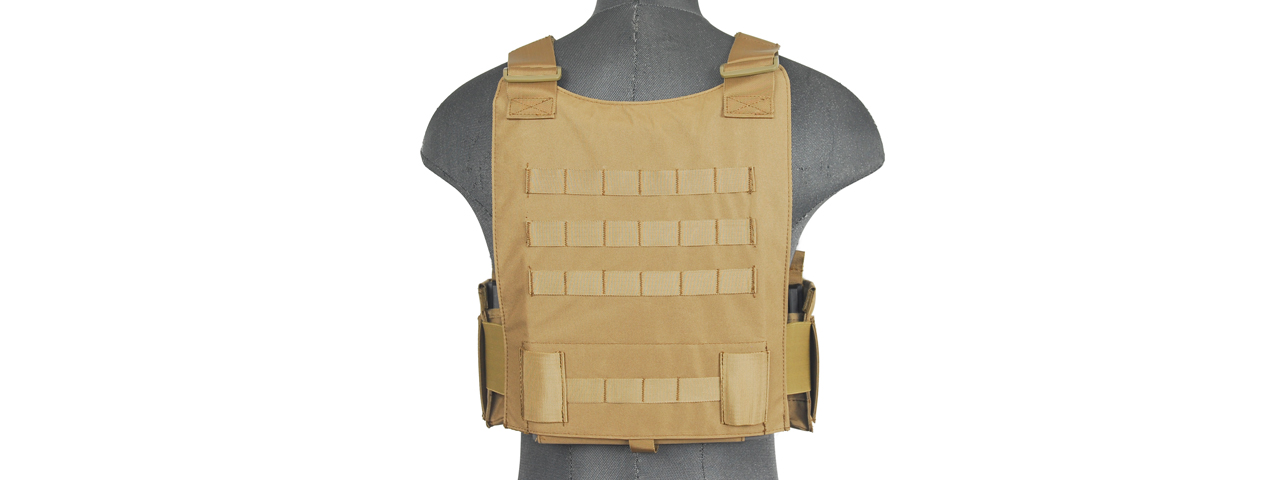 CA-315T SLK Tactical Vest w/ Side Plate Dual-Mag Compartment (Tan) - Click Image to Close