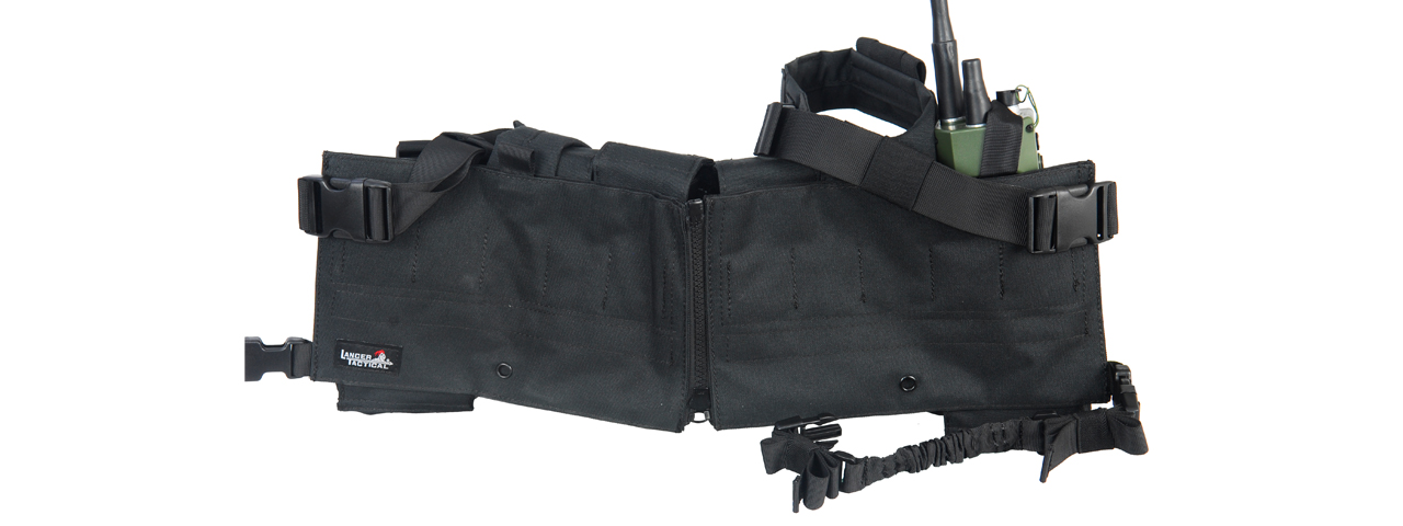 CA-317B T1G LOAD BEARING CHEST RIG w/ZIPPER (COLOR: BLACK) - Click Image to Close