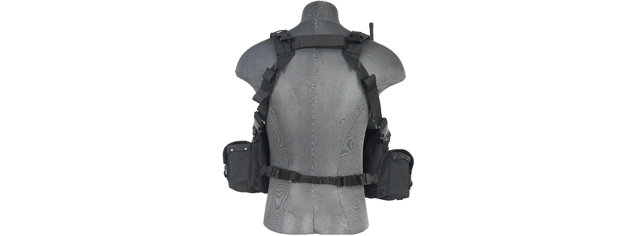 CA-317B T1G LOAD BEARING CHEST RIG w/ZIPPER (COLOR: BLACK) - Click Image to Close