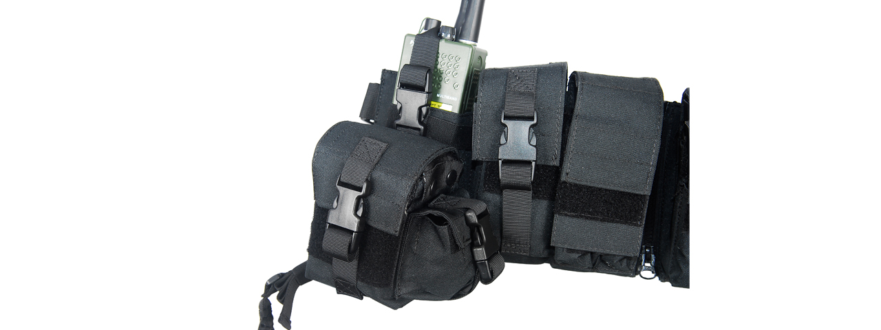 CA-317B T1G LOAD BEARING CHEST RIG w/ZIPPER (COLOR: BLACK) - Click Image to Close