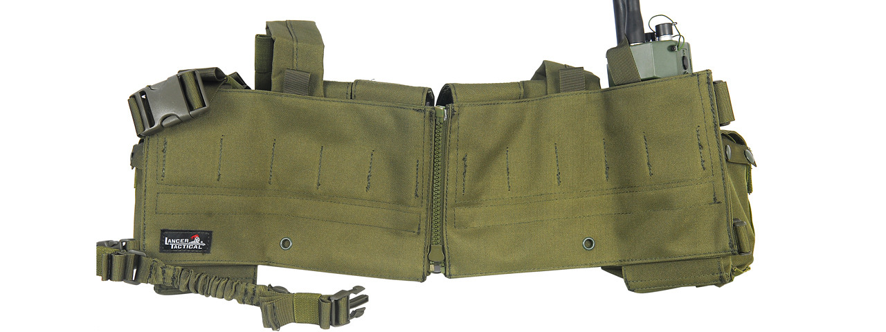 CA-317G T1G LOAD BEARING CHEST RIG w/ZIPPER (COLOR: OD GREEN)