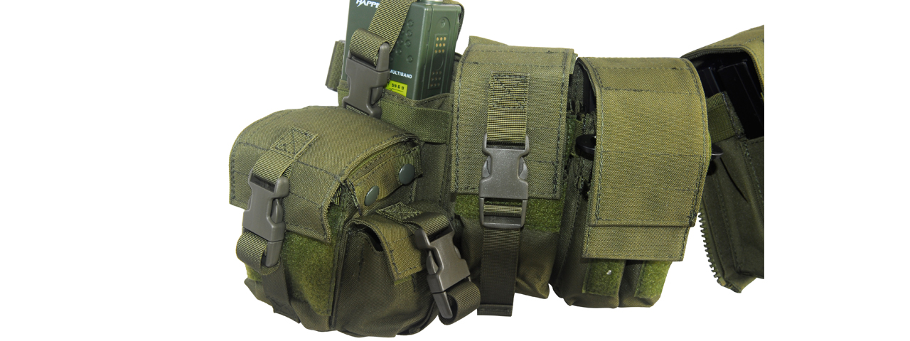 CA-317G T1G LOAD BEARING CHEST RIG w/ZIPPER (COLOR: OD GREEN) - Click Image to Close