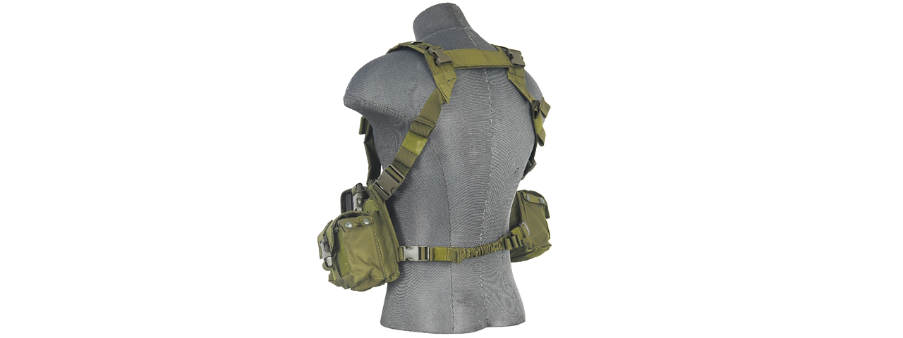 CA-317G T1G LOAD BEARING CHEST RIG w/ZIPPER (COLOR: OD GREEN)