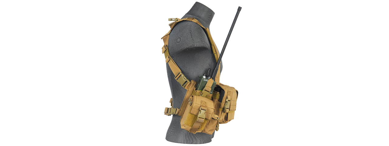 CA-317T T1G LOAD BEARING CHEST RIG w/ZIPPER (COLOR: TAN) - Click Image to Close