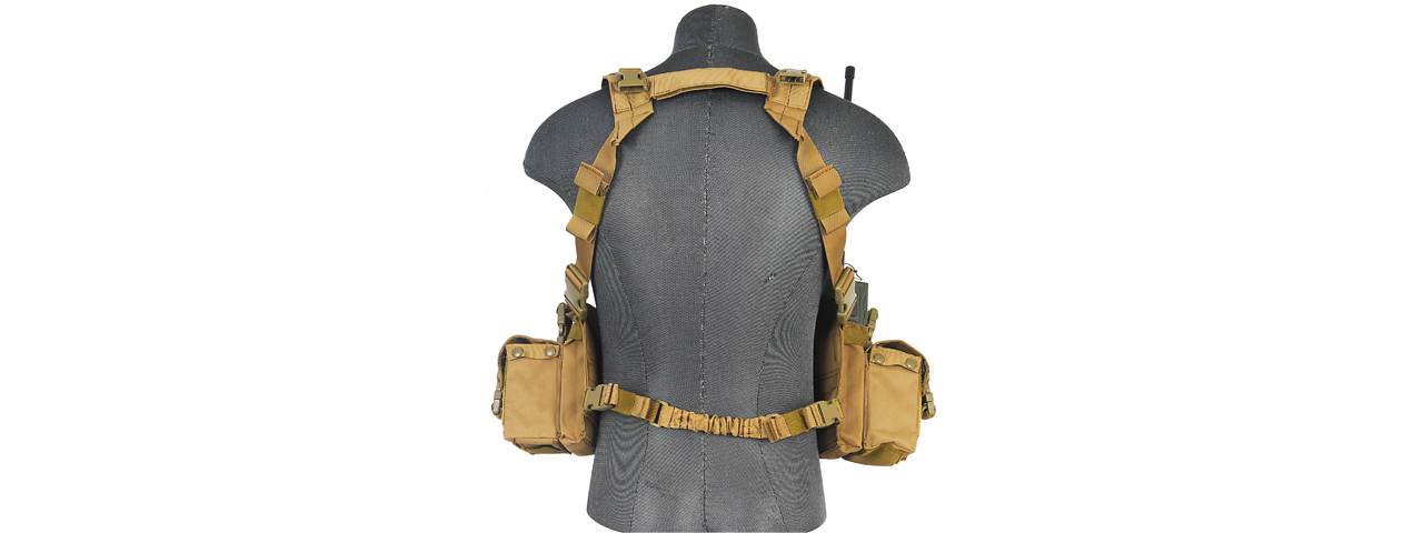 CA-317T T1G LOAD BEARING CHEST RIG w/ZIPPER (COLOR: TAN) - Click Image to Close