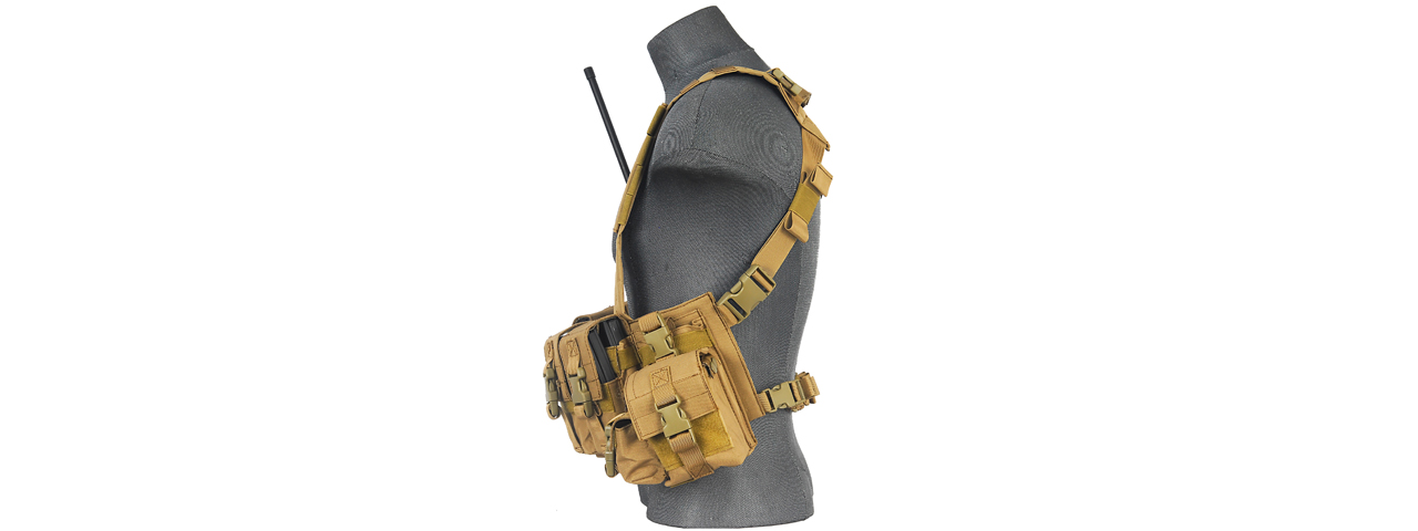 CA-317T T1G LOAD BEARING CHEST RIG w/ZIPPER (COLOR: TAN) - Click Image to Close