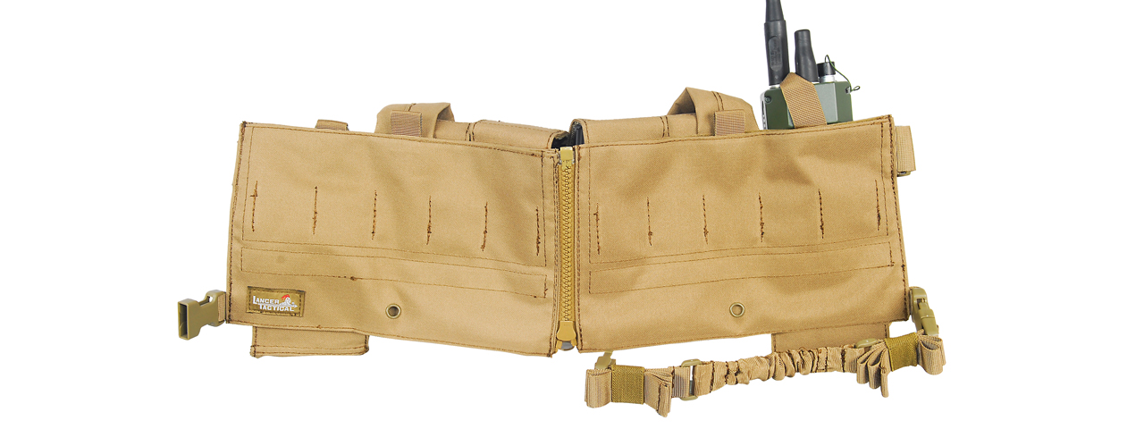 CA-317T T1G LOAD BEARING CHEST RIG w/ZIPPER (COLOR: TAN)