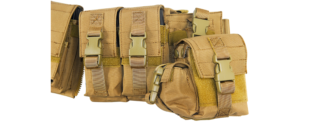 CA-317T T1G LOAD BEARING CHEST RIG w/ZIPPER (COLOR: TAN)