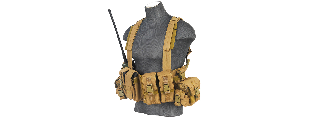 CA-317T T1G LOAD BEARING CHEST RIG w/ZIPPER (COLOR: TAN)