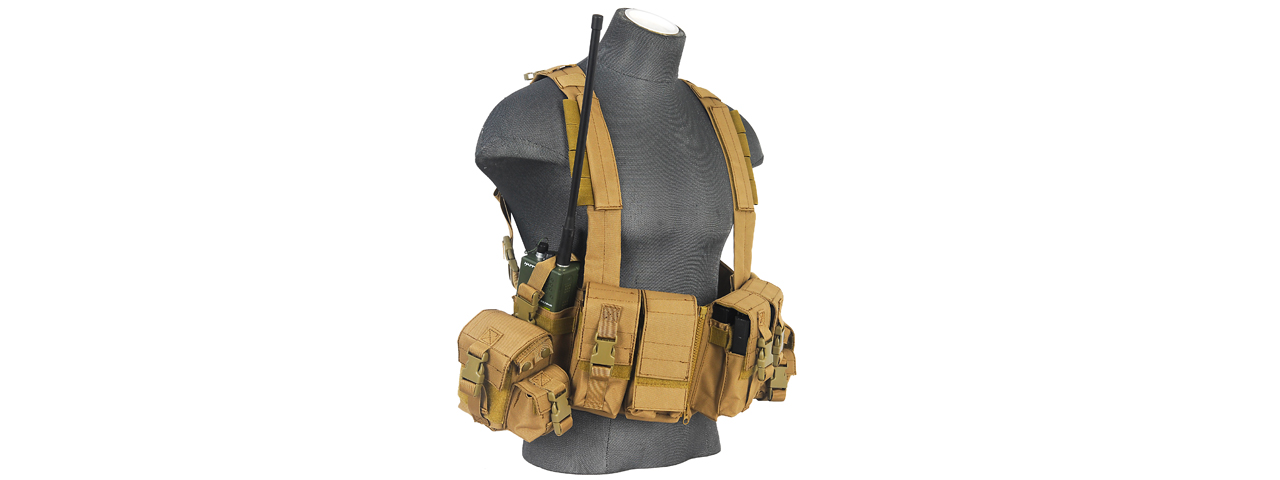 CA-317T T1G LOAD BEARING CHEST RIG w/ZIPPER (COLOR: TAN)