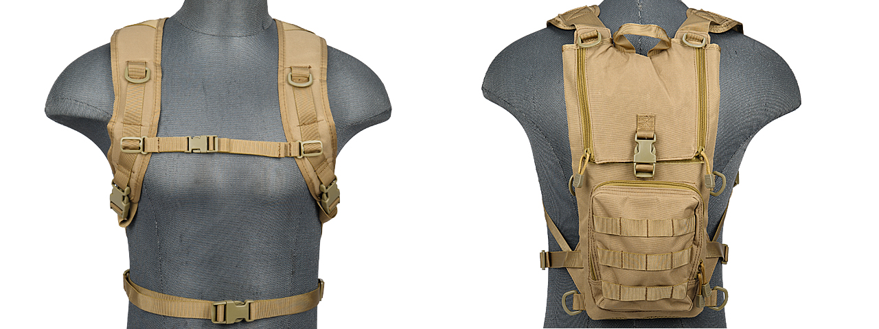 Lancer Tactical CA-321T Light Weight Hydration Pack in Tan - Click Image to Close