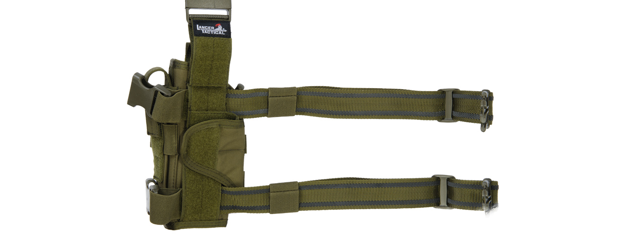 Lancer Tactical 600D Nylon Tornado Drop Leg Holster (Color: OD Green)