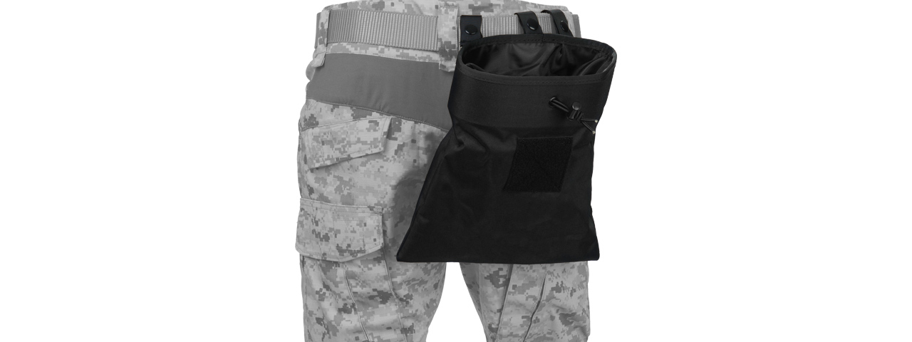 Lancer Tactical CA-341B Large Foldable Dump Pouch in Black - Click Image to Close