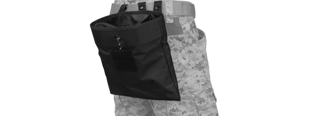 Lancer Tactical CA-341B Large Foldable Dump Pouch in Black - Click Image to Close