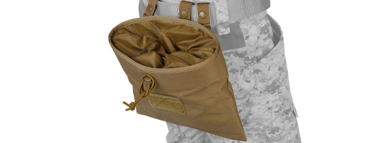 Lancer Tactical CA-341T Large Foldable Dump Pouch in Tan - Click Image to Close
