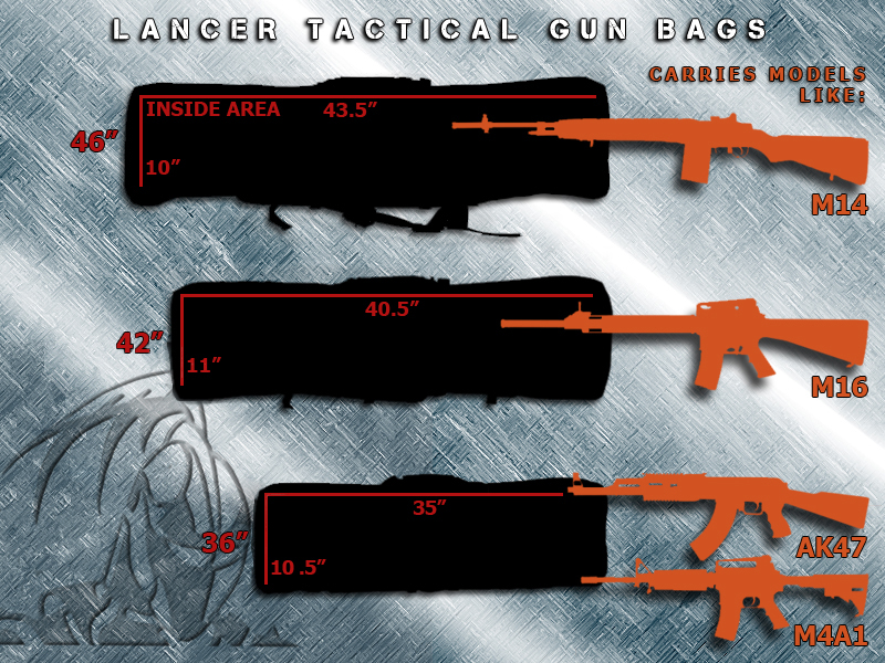 Lancer Tactical CA-343B 42" MOLLE Single Gun Bag in Black - Click Image to Close