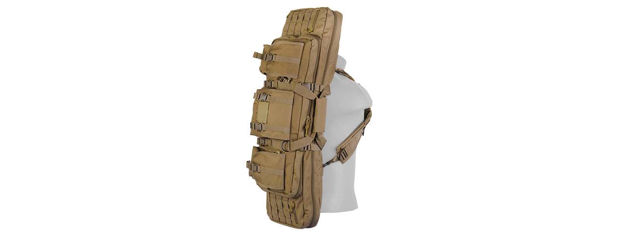 CA-345K MOLLE 36" DOUBLE GUN BAG (COLOR: COYOTE BROWN) - Click Image to Close