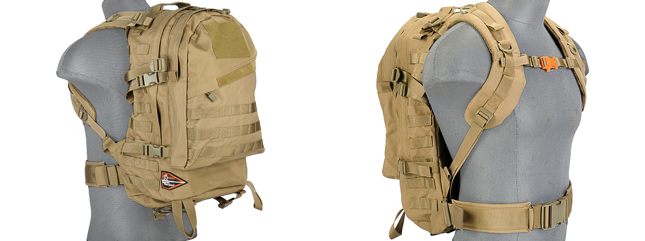 Lancer Tactical 3-Day Assault Pack (Color: Tan) - Click Image to Close