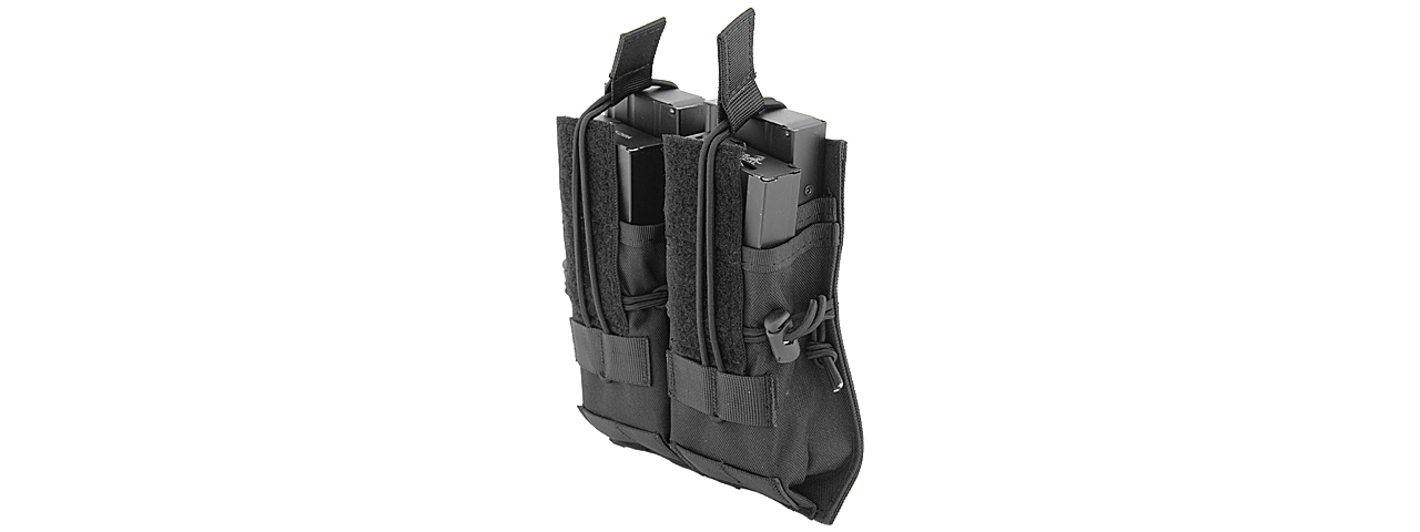 Lancer Tactical CA-358B Dual M4/M16/AK74 Magazine Pouch, Black - Click Image to Close