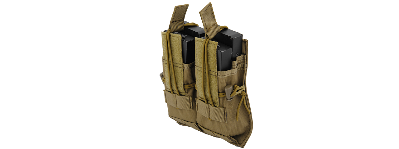 Lancer Tactical CA-358T Dual M4/M16/AK74 Magazine Pouch, Dark Earth - Click Image to Close