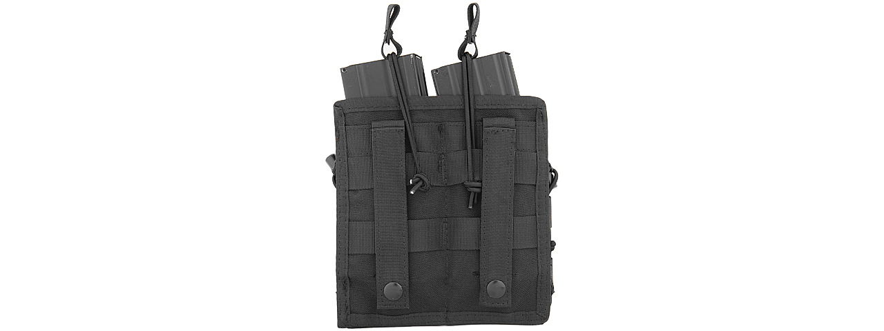 CA-378BN NYLON BUNGEE OPEN TOP DOUBLE MAG POUCH (BLACK)