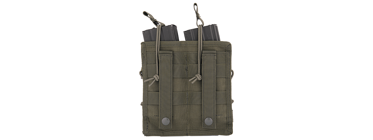 Lancer Tactical 600D Nylon Bungee Open Top M4 Magazine Pouch (Color: OD Green)