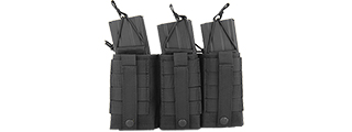 CA-379B MOLLE BUNGEE TRIPLE MAG POUCH w/VARIABLE DEPTH ADJUSTMENT (COLOR: BLACK)