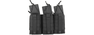 CA-379BN NYLON VARIABLE DEPTH ADJUSTMENT MOLLE TRIPLE MAG POUCH (BK)