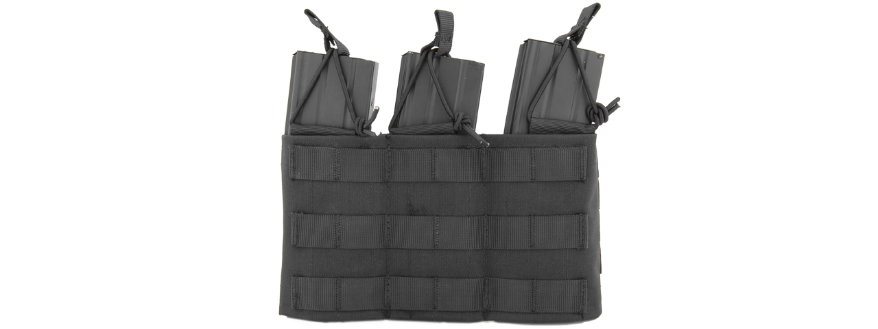 CA-379BN NYLON VARIABLE DEPTH ADJUSTMENT MOLLE TRIPLE MAG POUCH (BK) - Click Image to Close
