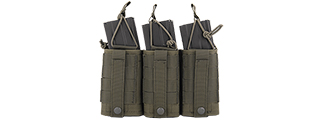Lancer Tactical Variable Depth Adjustment Molle Triple Magazine Pouch (Color: OD Green)