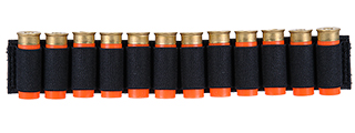 CA-383BN NYLON SHOTGUN SHELLS (12) HOLDER FOR SLING OR BELT (BLACK)