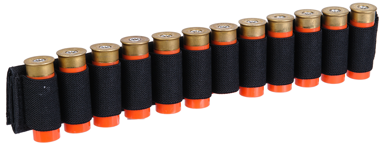 CA-383BN NYLON SHOTGUN SHELLS (12) HOLDER FOR SLING OR BELT (BLACK)