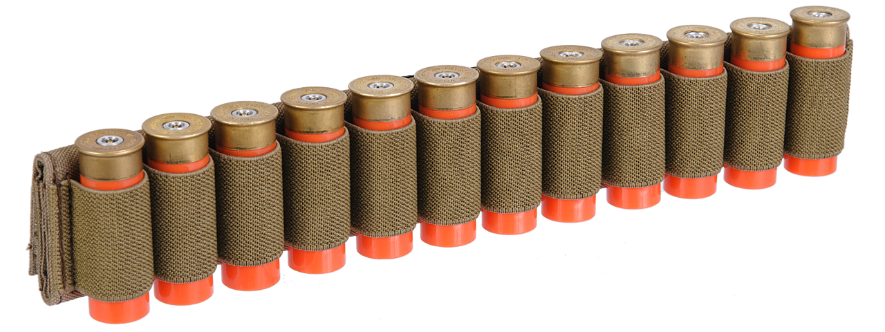 CA-383T SHOTGUN SHELLS (12) HOLDER FOR SLING OR BELT (TAN) - Click Image to Close