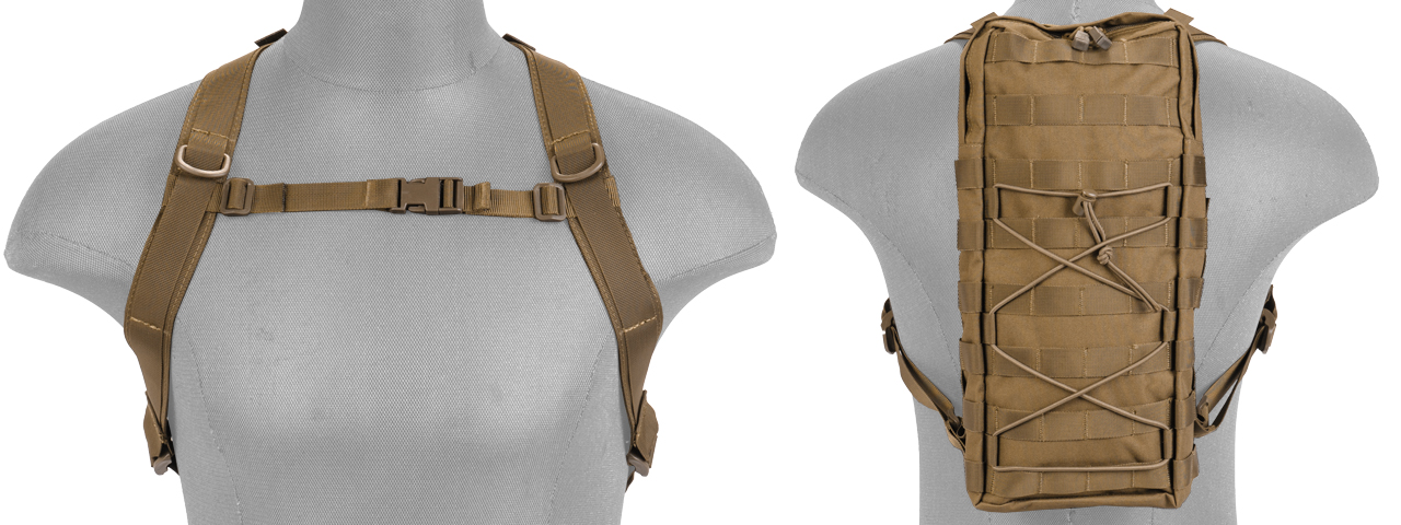 CA-384TN NYLON MOLLE ATTACHABLE HYDRATION BACKPACK (TAN) - Click Image to Close