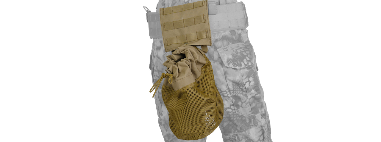 CA-389T MOLLE PLATFORM FOLD-AWAY NETTING DUMP POUCH (TAN)