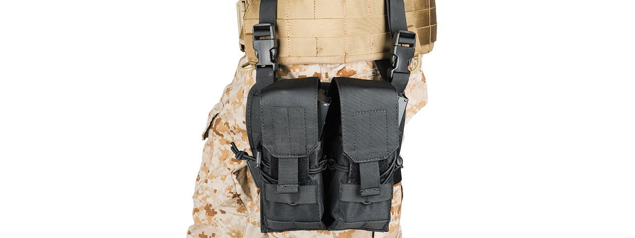 CA-390B 2 x 2 MAGAZINE POUCH LEG RIG (COLOR: BLACK)