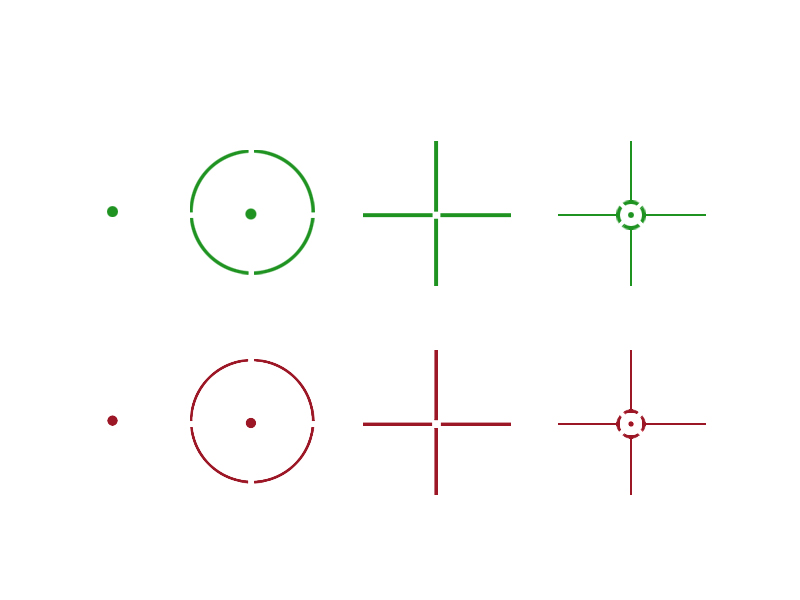 Lancer Tactical Red & Green Dot Panorama Reflex Sight - 4 Reticles (Color: Black) - Click Image to Close